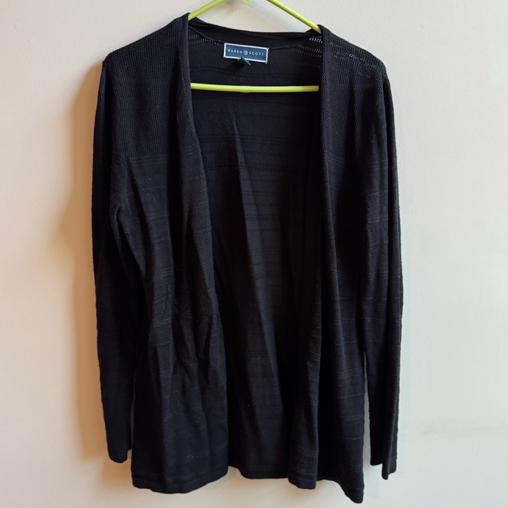 Karen Scott Elegant Black Cardigan